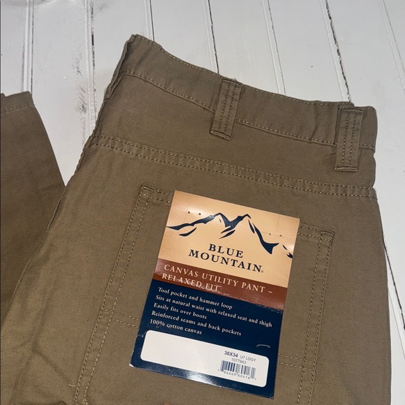 Blue Mountain Canvas Utility Pants- Relaxed Fit Khaki Size 36x34 - Picture 3 of 8